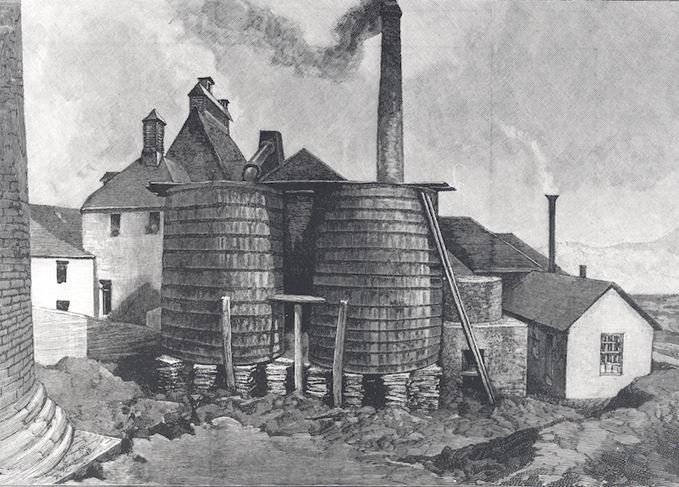 Glenlivet distillery and worm tubs, 1890